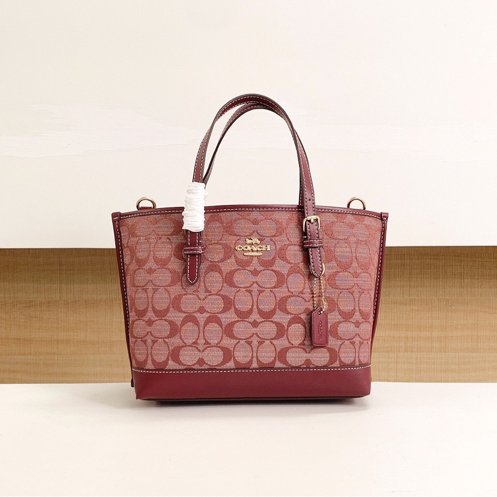 Coach Monogram Canvas Tote in Rosewood